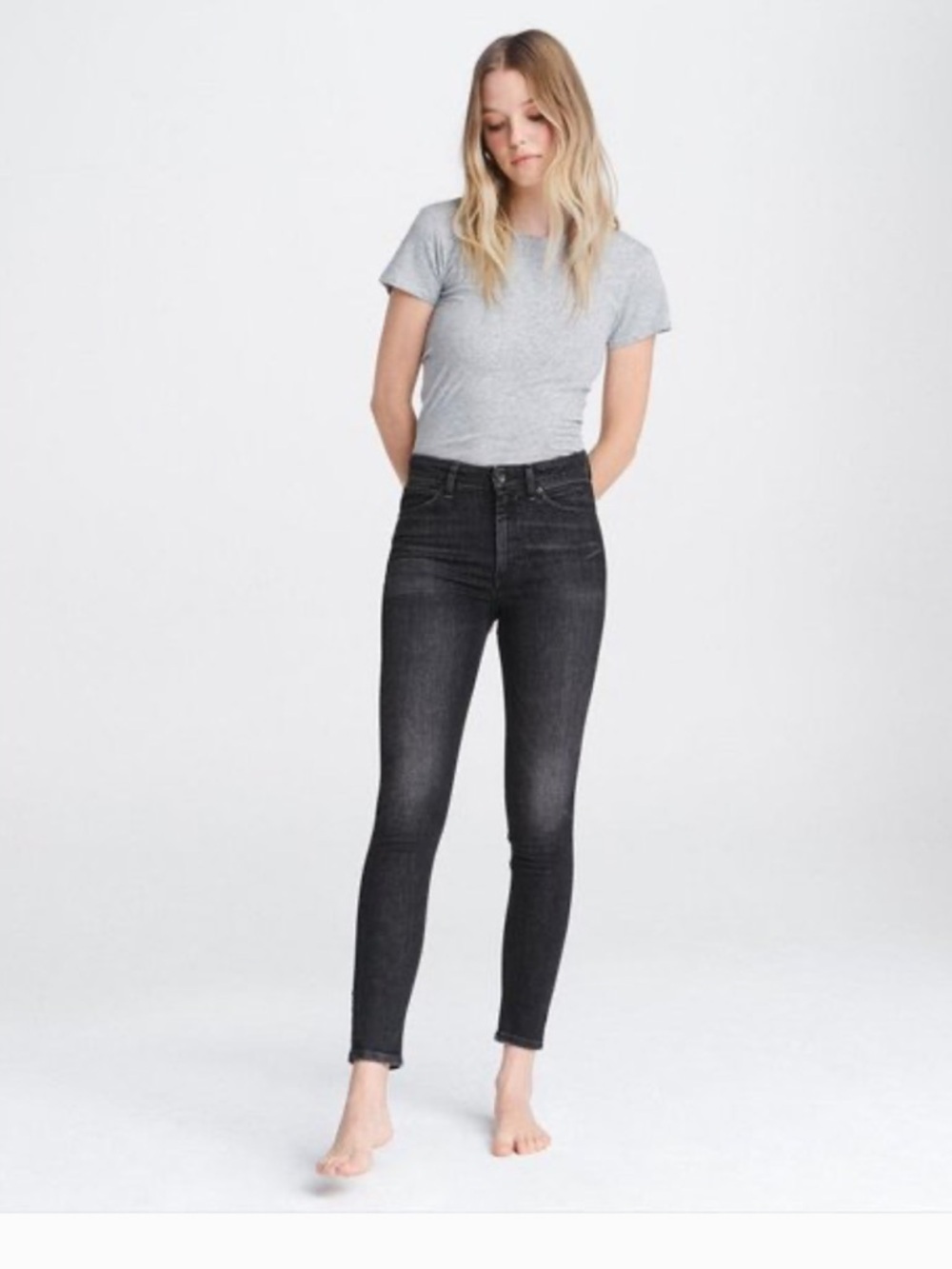 rag & bone Nina High-Rise Ankle Skinny Jeans in the "Wythe"Style #WDD19H2639BIWT